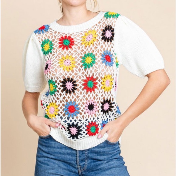 Flower Knit Sweater - Picture 2 of 6